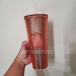 Starbucks studded Rose gold tumbler
